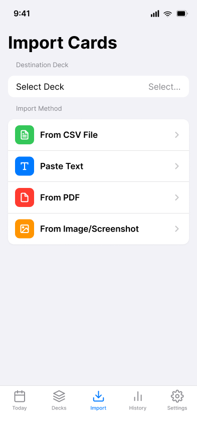 Lorebyte のインポート画面