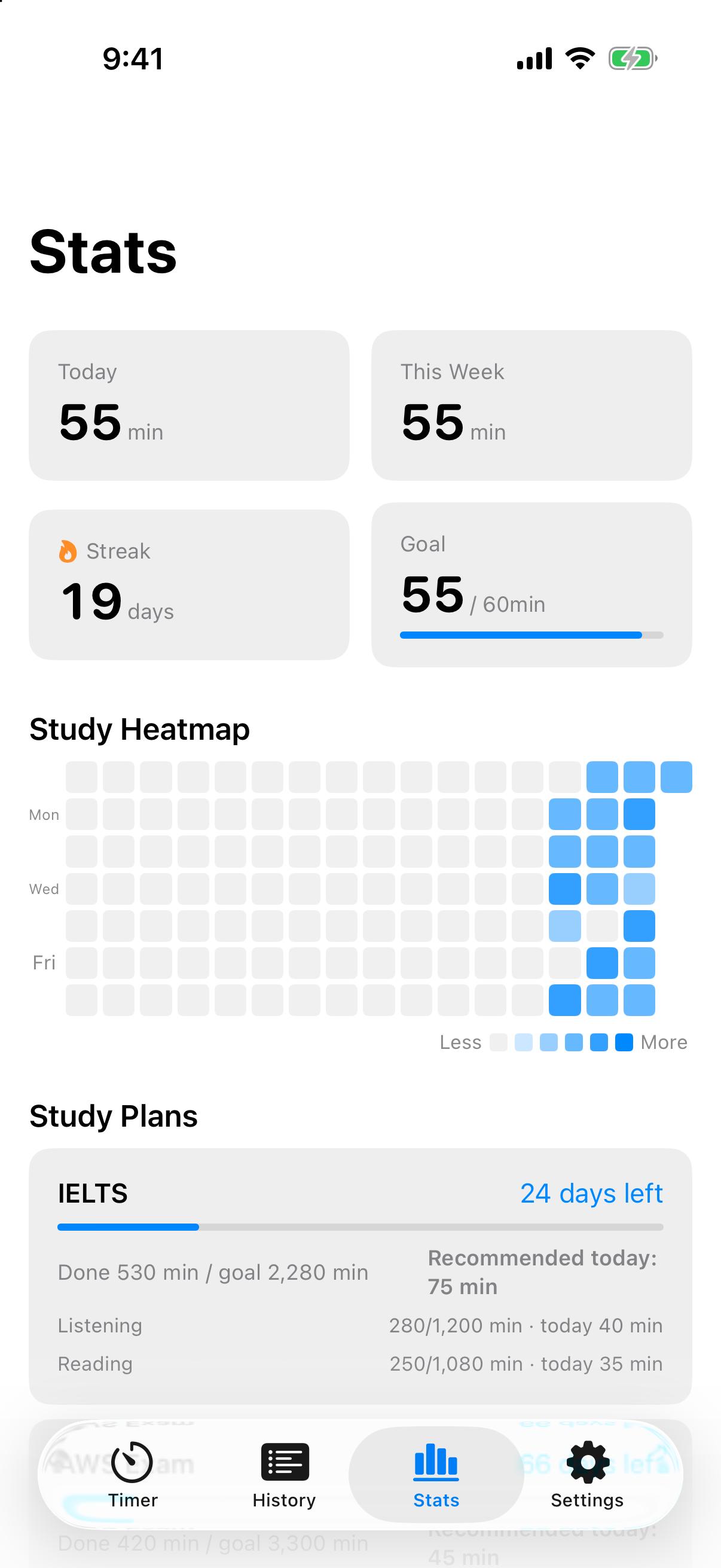 Lorebyte Timer stats screen
